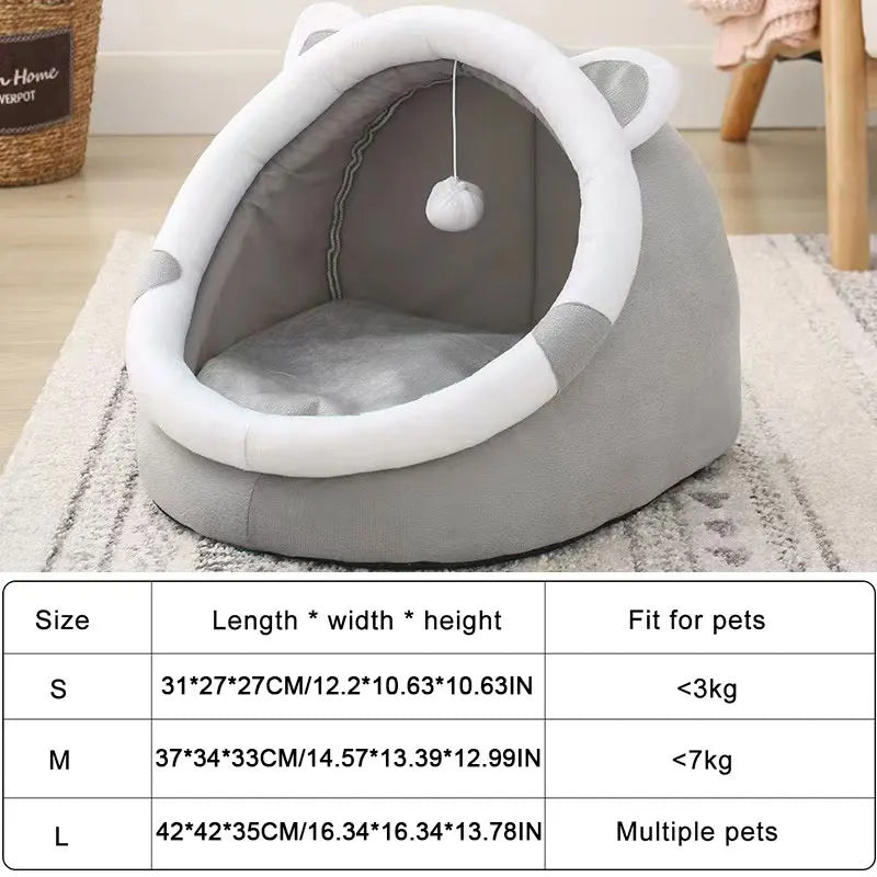 Cama Fofa para Gatos e Cães Pequenos – Com Brinquedo e Fundo Antiderrapante