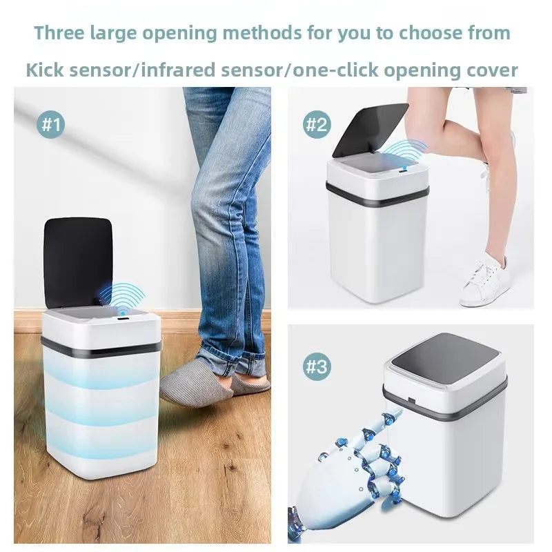 Lixeira Inteligente com Sensor por Indução – Abertura Automática Touch-Free